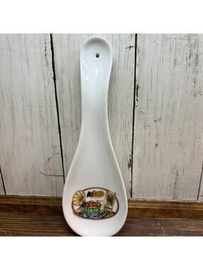 Cracker Barrel Country Themed Ceramic Spoon Rest Vintage 1996 Ceramic 9 inch